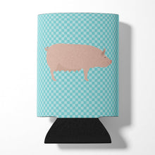 Load image into Gallery viewer, English Large White Pig Blue Check Can or Bottle Hugger BB8112CC