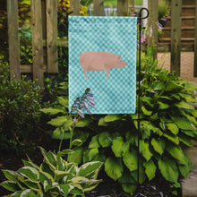 Load image into Gallery viewer, English Large White Pig Blue Check Garden Flag - Outdoor Decorative Yard Flag