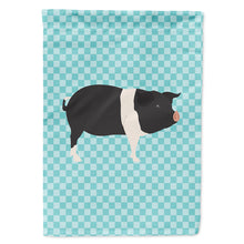 Load image into Gallery viewer, Hampshire Pig Blue Check Flag Canvas House Size BB8113CHF
