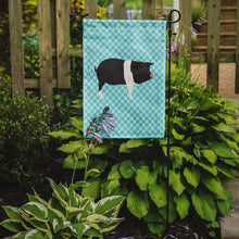 Load image into Gallery viewer, Hampshire Pig Blue Check Garden Flag - Outdoor Decorative Yard Flag
