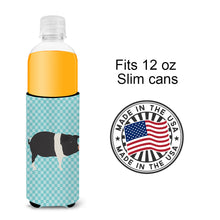 Load image into Gallery viewer, Hampshire Pig Blue Check   Hugger for slim cans