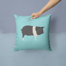Load image into Gallery viewer, Hampshire Pig Blue Check Throw Pillow - 14x14 Decorative Pillow – Art for Your Home &amp; Patio BB8113PW1414