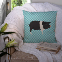Load image into Gallery viewer, Hampshire Pig Blue Check Throw Pillow - 14x14 Decorative Pillow – Art for Your Home &amp; Patio BB8113PW1414