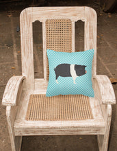 Load image into Gallery viewer, Hampshire Pig Blue Check Fabric Decorative Pillow BB8113PW1818