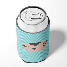 Load image into Gallery viewer, Gloucester Old Spot Pig Blue Check Can or Bottle Hugger BB8114CC