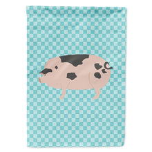 Load image into Gallery viewer, Gloucester Old Spot Pig Blue Check Flag Canvas House Size BB8114CHF
