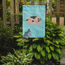 Load image into Gallery viewer, Gloucester Old Spot Pig Blue Check Garden Flag - Outdoor Decorative Yard Flag