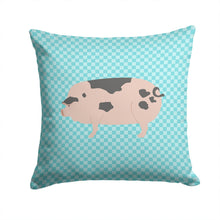Load image into Gallery viewer, Gloucester Old Spot Pig Blue Check Throw Pillow - 14x14 Decorative Pillow – Art for Your Home &amp; Patio BB8114PW1414