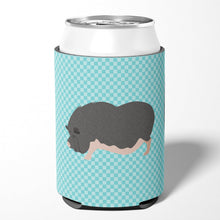 Load image into Gallery viewer, Vietnamese Pot-Bellied Pig Blue Check Can or Bottle Hugger BB8115CC
