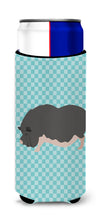 Load image into Gallery viewer, Vietnamese Pot-Bellied Pig Blue Check   Hugger for slim cans