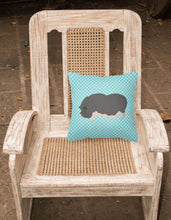 Load image into Gallery viewer, Vietnamese Pot-Bellied Pig Blue Check Fabric Decorative Pillow BB8115PW1818