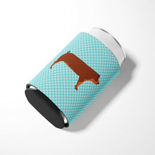 Load image into Gallery viewer, Duroc Pig Blue Check Can or Bottle Hugger BB8116CC