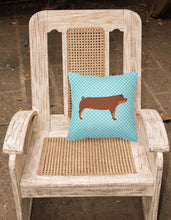 Load image into Gallery viewer, Duroc Pig Blue Check Fabric Decorative Pillow BB8116PW1818