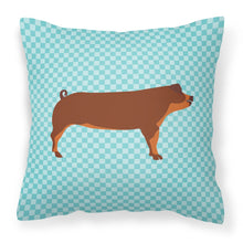 Load image into Gallery viewer, Duroc Pig Blue Check Fabric Decorative Pillow BB8116PW1818