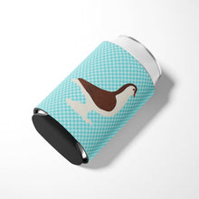 Load image into Gallery viewer, Large Pigeon Blue Check Can or Bottle Hugger BB8117CC