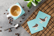 Load image into Gallery viewer, Large Pigeon Blue Check Foam Coaster  BB8117FC