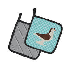 Load image into Gallery viewer, Large Pigeon Blue Check Pot Holders - Set of 2 - Heat-Resistant Kitchen Essentials BB8117PTHD