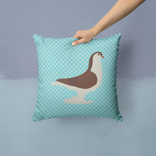 Load image into Gallery viewer, Large Pigeon Blue Check Throw Pillow - 14x14 Decorative Pillow – Art for Your Home &amp; Patio BB8117PW1414