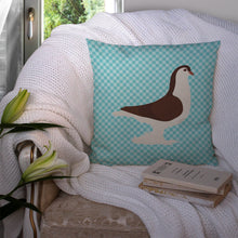 Load image into Gallery viewer, Large Pigeon Blue Check Throw Pillow - 14x14 Decorative Pillow – Art for Your Home &amp; Patio BB8117PW1414