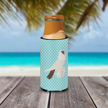Load image into Gallery viewer, German Helmet Pigeon Blue Check   Hugger for slim cans