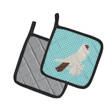 Load image into Gallery viewer, German Helmet Pigeon Blue Check Pot Holders - Set of 2 - Heat-Resistant Kitchen Essentials BB8118PTHD