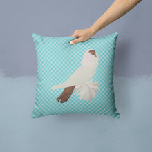 Load image into Gallery viewer, German Helmet Pigeon Blue Check Throw Pillow - 14x14 Decorative Pillow – Art for Your Home &amp; Patio BB8118PW1414