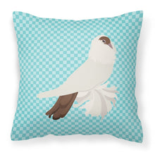 Load image into Gallery viewer, German Helmet Pigeon Blue Check Fabric Decorative Pillow BB8118PW1818