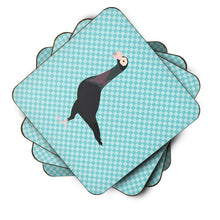 Load image into Gallery viewer, English Carrier Pigeon Blue Check Foam Coaster  BB8119FC