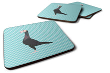 Load image into Gallery viewer, English Carrier Pigeon Blue Check Foam Coaster  BB8119FC