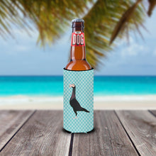 Load image into Gallery viewer, English Carrier Pigeon Blue Check   Hugger for slim cans