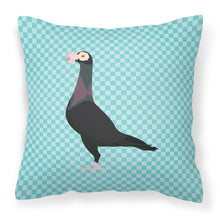 Load image into Gallery viewer, English Carrier Pigeon Blue Check Fabric Decorative Pillow BB8119PW1818