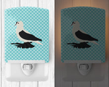 Load image into Gallery viewer, Saxon Fairy Swallow Pigeon Blue Check Ceramic Night Light BB8120CNL