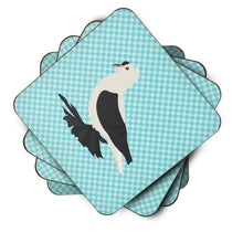 Load image into Gallery viewer, Saxon Fairy Swallow Pigeon Blue Check Foam Coaster  BB8120FC