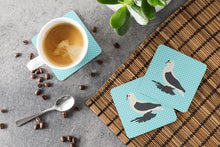 Load image into Gallery viewer, Saxon Fairy Swallow Pigeon Blue Check Foam Coaster  BB8120FC