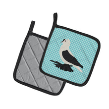 Load image into Gallery viewer, Saxon Fairy Swallow Pigeon Blue Check Pot Holders - Set of 2 - Heat-Resistant Kitchen Essentials BB8120PTHD