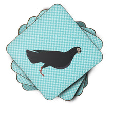 Load image into Gallery viewer, Budapest Highflyer Pigeon Blue Check Foam Coaster  BB8121FC