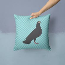 Load image into Gallery viewer, Budapest Highflyer Pigeon Blue Check Throw Pillow - 14x14 Decorative Pillow – Art for Your Home &amp; Patio BB8121PW1414