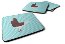 Load image into Gallery viewer, Capuchin Red Pigeon Blue Check Foam Coaster  BB8122FC