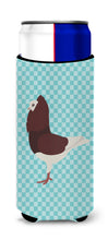 Load image into Gallery viewer, Capuchin Red Pigeon Blue Check   Hugger for slim cans