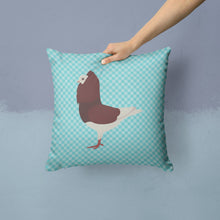 Load image into Gallery viewer, Capuchin Red Pigeon Blue Check Throw Pillow - 14x14 Decorative Pillow – Art for Your Home &amp; Patio BB8122PW1414