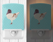 Load image into Gallery viewer, German Modena Pigeon Blue Check Ceramic Night Light BB8123CNL