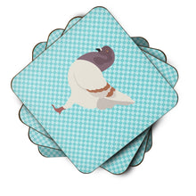 Load image into Gallery viewer, German Modena Pigeon Blue Check Foam Coaster  BB8123FC