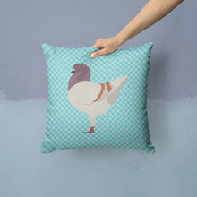 Load image into Gallery viewer, German Modena Pigeon Blue Check Throw Pillow - 14x14 Decorative Pillow – Art for Your Home &amp; Patio BB8123PW1414