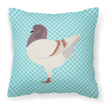 Load image into Gallery viewer, German Modena Pigeon Blue Check Fabric Decorative Pillow BB8123PW1818