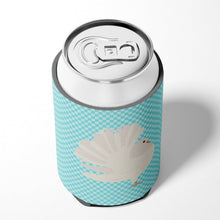 Load image into Gallery viewer, Silver Fantail Pigeon Blue Check Can or Bottle Hugger BB8124CC