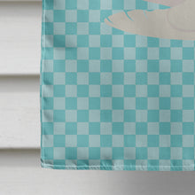 Load image into Gallery viewer, Silver Fantail Pigeon Blue Check Flag Canvas House Size BB8124CHF