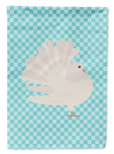 Load image into Gallery viewer, Silver Fantail Pigeon Blue Check Garden Flag - Outdoor Decorative Yard Flag
