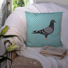 Load image into Gallery viewer, Racing Pigeon Blue Check Throw Pillow - 14x14 Decorative Pillow – Art for Your Home &amp; Patio BB8125PW1414