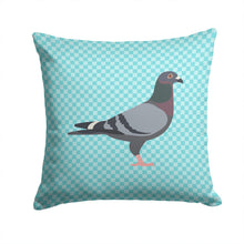 Load image into Gallery viewer, Racing Pigeon Blue Check Throw Pillow - 14x14 Decorative Pillow – Art for Your Home &amp; Patio BB8125PW1414