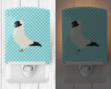 Load image into Gallery viewer, Nun Pigeon Blue Check Ceramic Night Light BB8126CNL